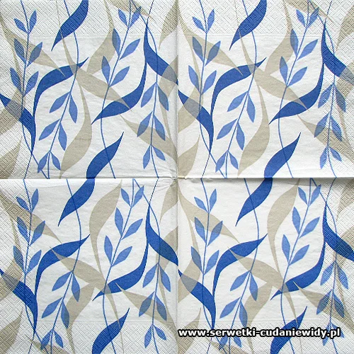 8367 Grey And Blue Leaves