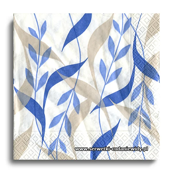 8367PACZKA Grey And Blue Leaves
