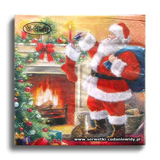 8970PACZKA Santa Placing Presents In Stockings