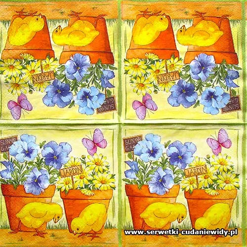 9277 Poussins Dans Le Jardin