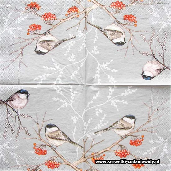 9979 Bird On Branch Grey