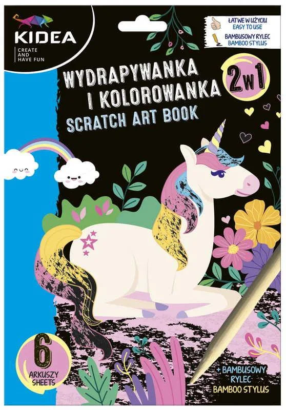 DRF092222 Kolorowanka I Wydrapywanka 2W1 Jednorożce