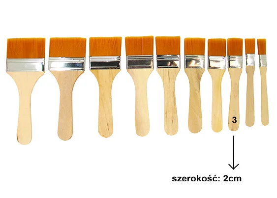 KIN03 Pędzel Nr 3 Syntetyczny Płaski