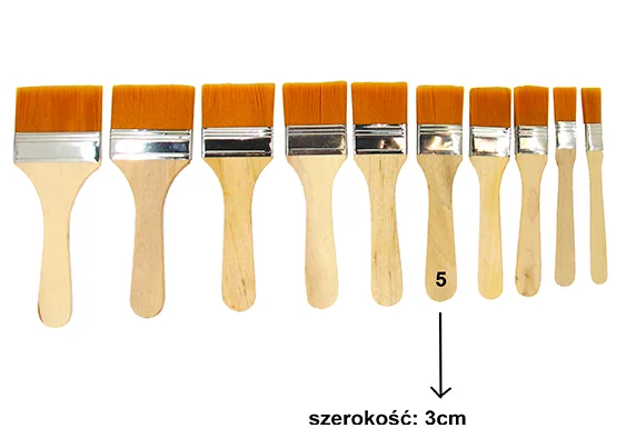 KIN05 Pędzel Nr 5 Syntetyczny Płaski