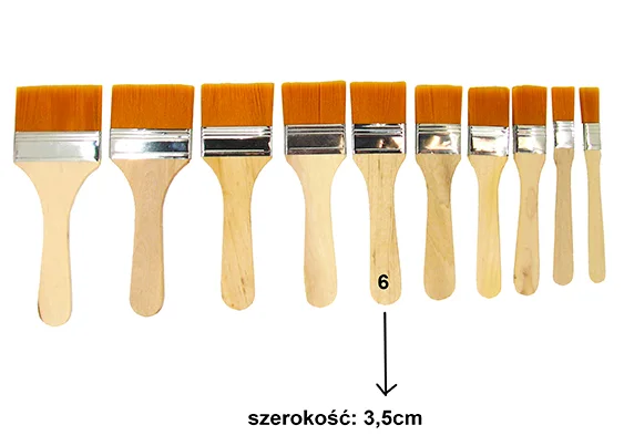 KIN06 Pędzel Nr 6 Syntetyczny Płaski