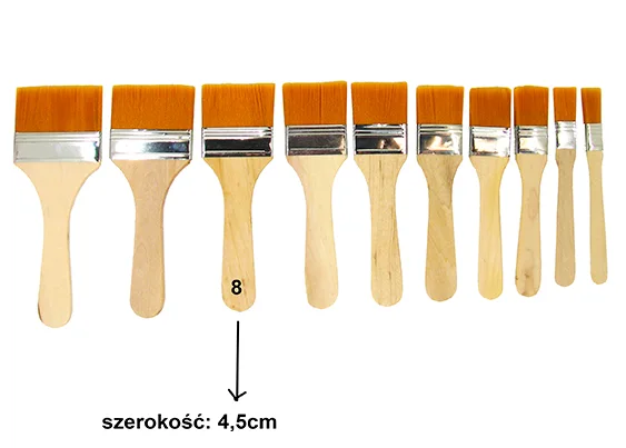 KIN08 Pędzel Nr 8 Syntetyczny Płaski