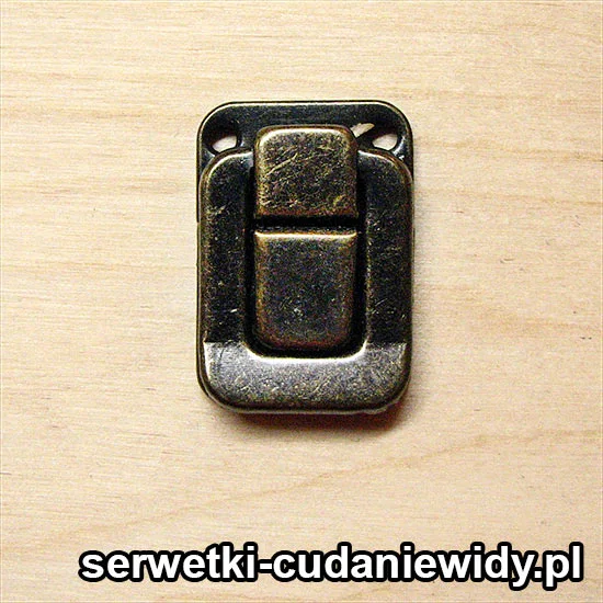 OKU396 Zameczek Mosiężny Do Szkatułki Patynowany