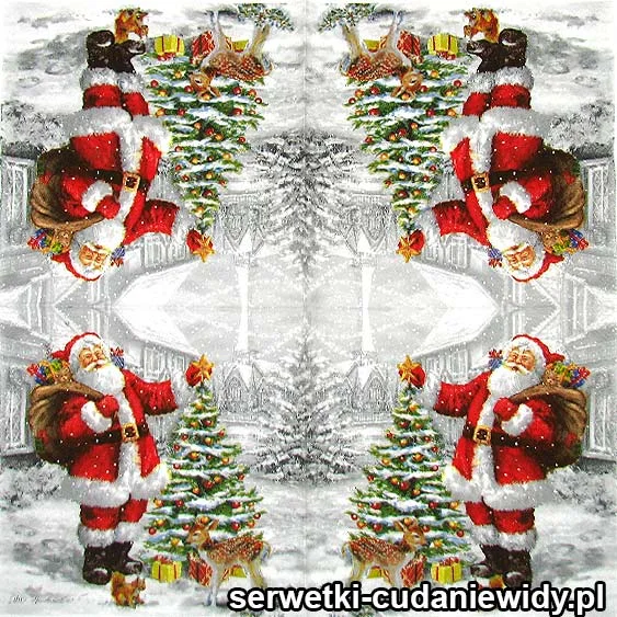 6397-2 MIKOŁAJ W PRACY serwetki pojedyncze