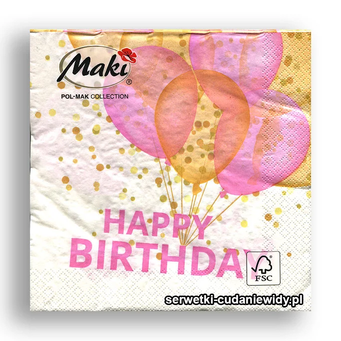 SLOG055403 Gold & Pink Balloons Happy B-Day